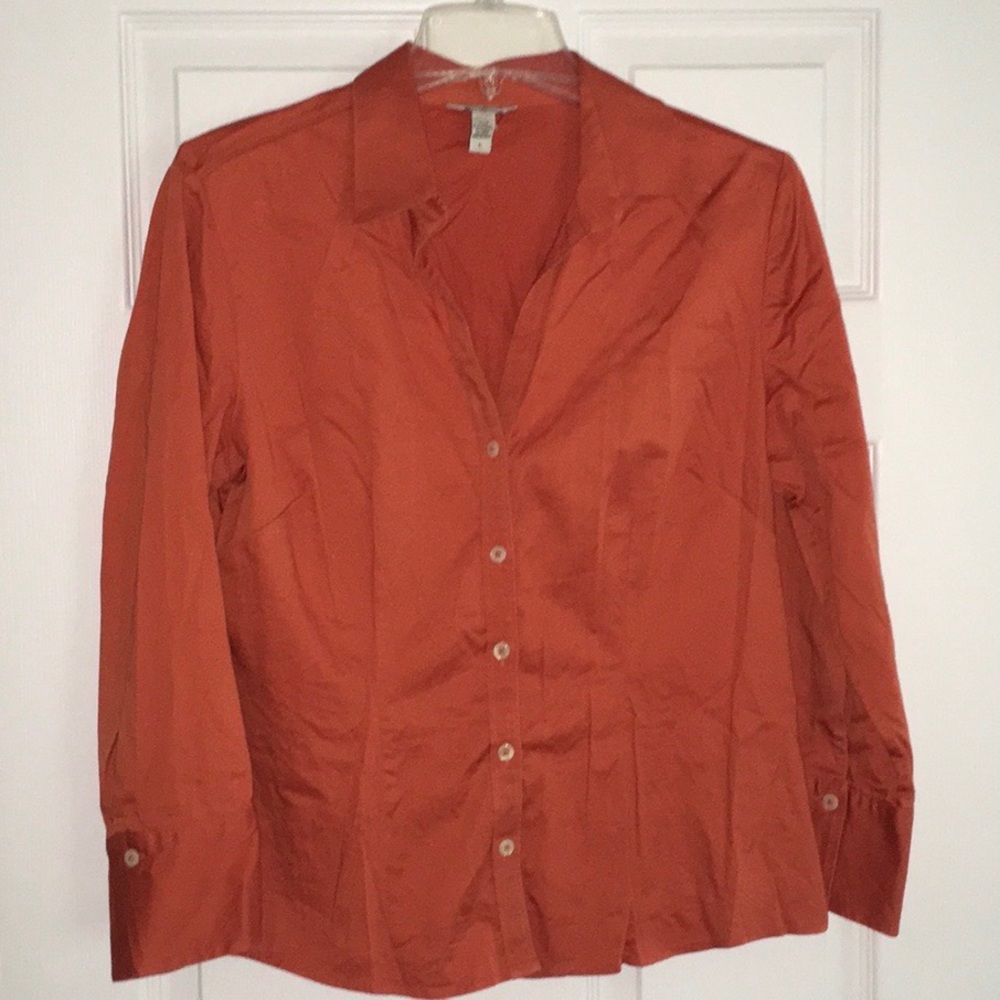 Banana Republic Cotton Stretch Button Up Blouse